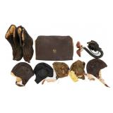WWII USAAF & USN FLYING HELMETS, BOOTS & GEAR