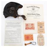 WWII NAMED USMC PILOT NAF-1092 FLIGHT HELMET GROUP