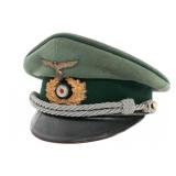 WWII GERMAN HEER JAGER OFFICER VISOR CAP