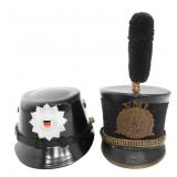 PRE WWI US VMI & COLD WAR GERMAN POLICE SHAKOS