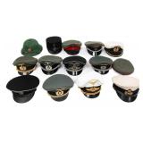REENACTOR WWII GERMAN VISOR CAPS, HELMET & KEPI