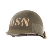 WWII US NAVY BEACH LANDING REENACTOR M1 HELMET