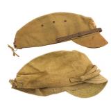 WWII JAPANESE ARMY OFFICER & ENLISTED FIELD CAPS