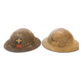 WWI US AEF 33rd DIV. M1917 & BRITISH MkI HELMETS