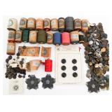 WWII GERMAN THREAD & WORLD MILITARY BUTTONS