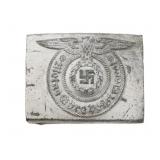 WWII GERMAN ZINC INJECTED SS EM BUCKLE RZM 822/42