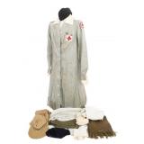 WWII US RED CROSS, WAAC & ARMY NURSE UNIFORM ITEMS