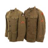 WWI US AEF 35th & 89th DIVISION EM/NCO TUNICS