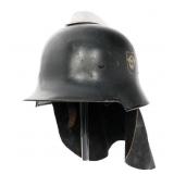 WWII GERMAN FIRE POLICE DD M34 SQUARE DIP HELMET
