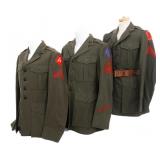 WWII USMC 1st, 3rd, & 4th DIV SERVICE ALPHA TUNICS