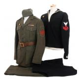 WWII USN NAMED CORPSMAN DRESS & SERVICE UNIFORMS