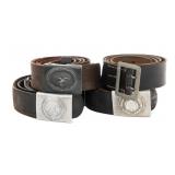 WWII GERMAN LEATHER BELTS WITH BUCKLES