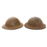 WWI US AEF 32nd DIV. M1917 & BRITISH MkI HELMETS