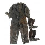 WWII GERMAN LUFTWAFFE LEATHER FLIGHT SUIT & BOOTS