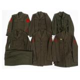 WWII USMC ENLISTED & NCO SERVICE TUNICS
