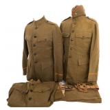 WWI US OFFICER TUNICS, BREECHES & GARRISON CAP