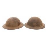 WWI US AEF M.G. & INF. 35th DIVISION M1917 HELMETS