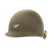WWII US ARMY OFFICER M1 COMBAT HELMET