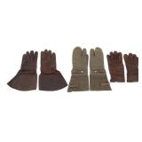 WWII GERMAN FLIGHT GLOVES & MOTORCYCLIST MITTENS