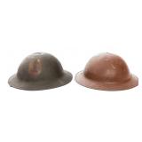 WWI US AEF 1st DIVISION & PAINTED M1917 HELMETS