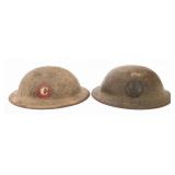 WWI US AEF 89th DIV & 151st FA REGT M1917 HELMETS
