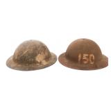 WWI US AEF 35th DIV. & 150th I.R. M1917 HELMETS