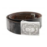 WWII GERMAN LUFTWAFFE EM/NCO LEATHER BELT & BUCKLE