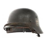 WWII GERMAN POLICE M40 DD COMBAT HELMET