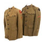 WWI US AEF 35th DIV FA BATTALION & 89th DIV TUNICS