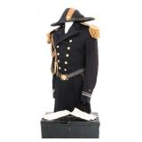 WWI USN OFFICER FROCK COAT, BICORNE & EPAULETTES