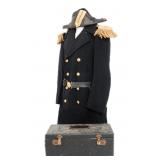 PRE-WWII NAMED USN OFFICER COAT, BELT & BICORNE