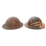 WWI US AEF 32nd DIVISION & CAMO M1917 HELMETS