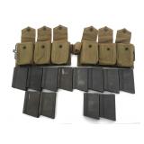 WWII US M1937 BAR MAGAZINE CARRIER & MAGAZINES