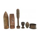 WWI - WWII US TRENCH ART, PROJECTILES & GRENADES