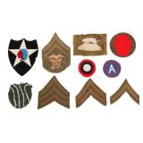 WWI US AEF SHOULDER PATCHES & RANK INSIGNIA
