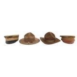 20TH C. US ARMY VISOR CAPS & CAMPAIGN HATS