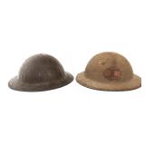 WWI US AEF 7th & 30th DIVISION M1917 & MkI HELMETS