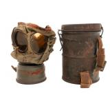 WWI IMPERIAL GERMAN M1916 GAS MASK & CANISTER