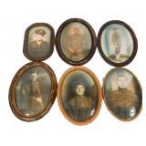 WWI - WWII US ARMY SOLDIER CONVEX OVAL PORTRAITS