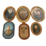 WWI US ARMY SOLDIER CONVEX OVAL PORTRAITS