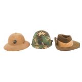 20TH C US PITH, M1 HELMETS & AUSTRALIAN SLOUCH HAT