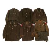 WWII US ARMY 1st ARMY & TANK BATT. OFFICER TUNICS