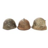 WWII EUROPEAN MILITARY COMBAT HELMETS