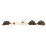 WWII US & BRITISH COMBAT & WARDEN HELMETS