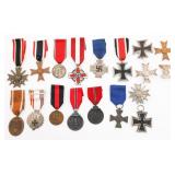 WWII GERMAN IRON CROSS, MERIT & SERVICE MEDALS