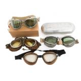 WWI - WWII US NAK-V & AN-6350 FLIGHT GOGGLES