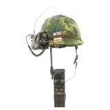 VIETNAM WAR US M1 HELMET WITH MOUNTED SQUAD RADIO