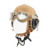 WWII USAAF AN-H-15 FLIGHT HELMET, GOGGLES, & MIC