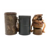 WWI FRENCH M1918 ARS GAS MASK & GERMAN CANISTER
