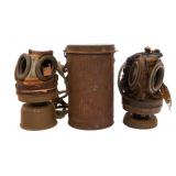 WWI BELGIAN M18 & FRENCH M1917 ARS GAS MASKS